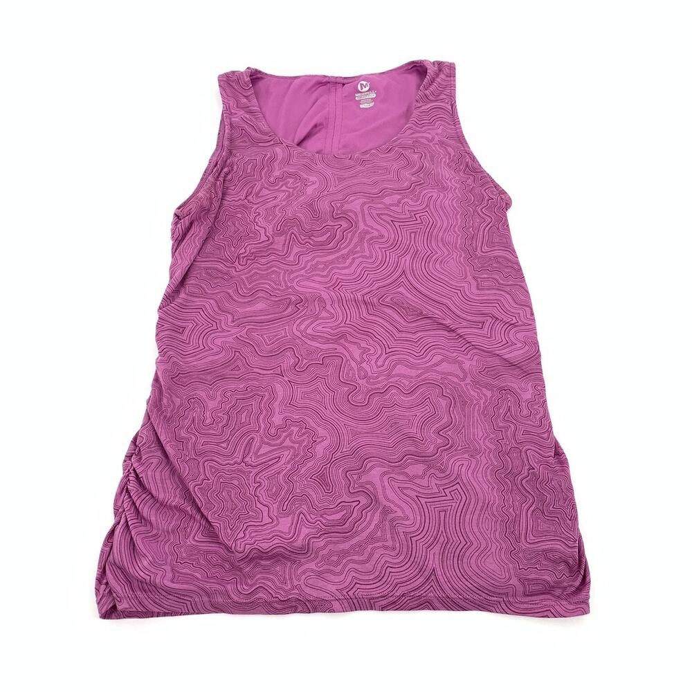 Merrell Siena Cinch Tee Iris Print Athletic Top Size Large Womens Pink Purple L